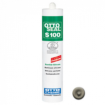 Профессиональный универсальный силиконовый герметик OTTOSEAL S100 PREMIUM С18 (саниторно-серый), 300мл