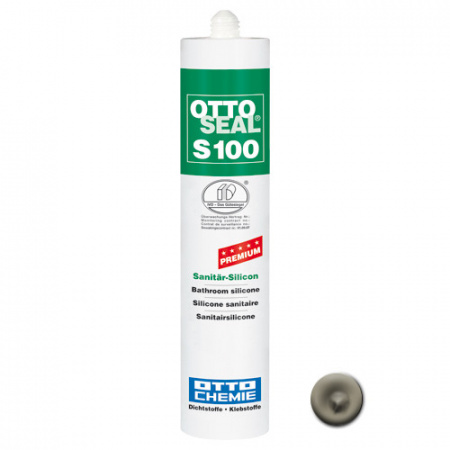 Профессиональный универсальный силиконовый герметик OTTOSEAL S100 PREMIUM С18 (саниторно-серый), 300мл