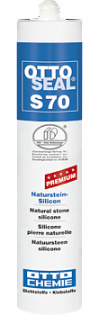 Нейтральный силиконовый герметик для камня и мрамора OTTOSEAL S70 PREMIUM С34 (зеленовато-серый структурированный), 310мл