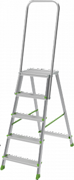 Стремянка стальная с алюминиевыми ступенями, площадкой 350×260 мм и дугой безопасности 800 мм NV 2136 артикул 2136105