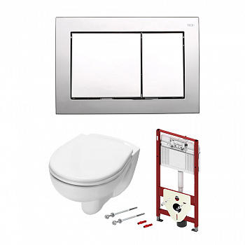 TECE  Комплект с панелью смыва TECEbase и унитазом TECE V04 54 см панель смыва хром глянцевый  9400006.WC1