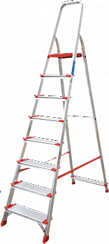 Профессиональная алюминиевая стремянка со ступенями 130 мм NV 3117 артикул 3117108