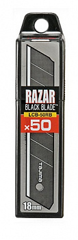 Лезвия Razar Black, 18 мм, для ножей  LC-500,501,520,521,510 /50 шт. в футляре TAJIMA LCB50RB-50H/K1