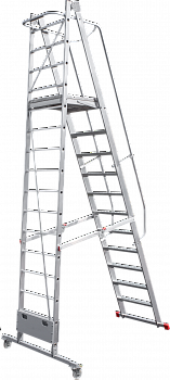 Лестница передвижная с площадкой складная NV 8000012