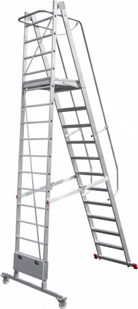 Лестница передвижная с площадкой складная NV 8000012