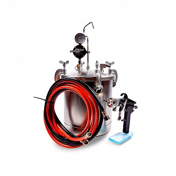 R8312  красконагнетательный бак 10 л. с комплектом шлангов и краскораспылителем