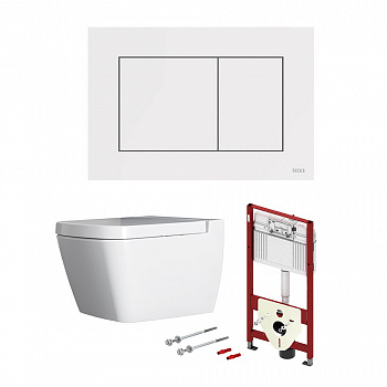 TECE  Комплект с панелью смыва ТЕСЕnow и унитазом TECEone без функции биде панель смыва белая  9400013.WC2