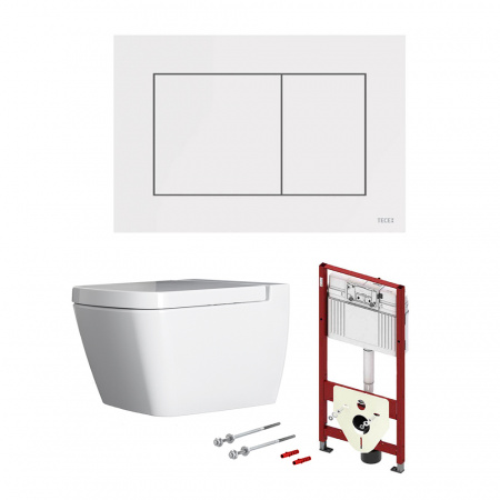 TECE  Комплект с панелью смыва ТЕСЕnow и унитазом TECEone без функции биде панель смыва белая  9400013.WC2