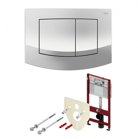 TECE  Комплект TECEbase для установки подвесного унитаза с панелью смыва ТЕСЕambia панель смыва хром глянцевый  9400005
