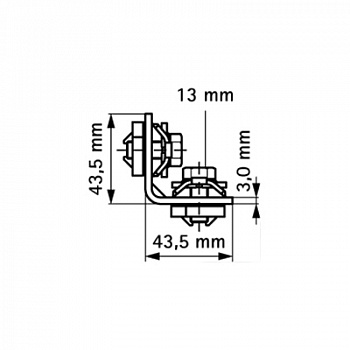 Walraven  BIS RapidRail Уголок 90° 40 х 40 мм, 2 монтажных гайки  6584003