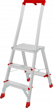 Профессиональная анодированная стремянка с площадкой 350×260 мм и органайзером NV 3135А артикул 3135103A