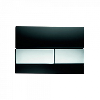 TECE TECEsquare панель смыва с двумя клавишами стеклянная Стекло черное; клавиши Хром глянцевый 9240807