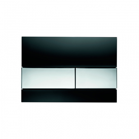 TECE TECEsquare панель смыва с двумя клавишами стеклянная Стекло черное; клавиши Хром глянцевый 9240807