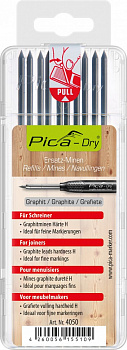 PICA-MARKER 4050/SB К-т грифелей для карандаша Pica - Dry (10 шт графитовые, твердость H) в кейсе