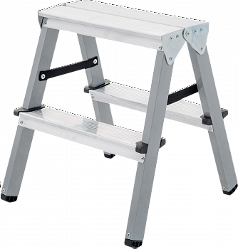 Стремянка двухсторонняя стальная с алюминиевыми ступенями NV1140 артикул 1140202