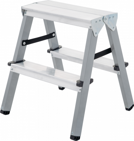 Стремянка двухсторонняя стальная с алюминиевыми ступенями NV1140 артикул 1140202