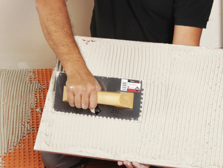 Гребёнка нержавеющая 280 мм зуб 10x10 мм с деревянной ручкой, RUBI