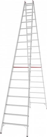 Индустриальная двухсторонняя алюминиевая стремянка с развальцованными ступенями NV5120 артикул 5120217