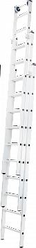 Индустриальная алюминиевая трехсекционная раздвижная лестница NV5270