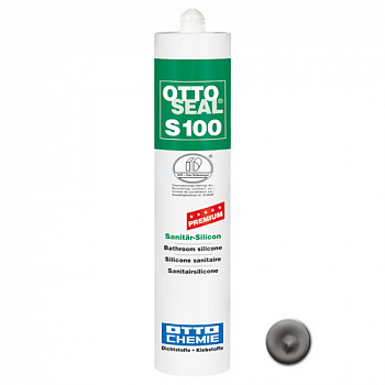 Профессиональный универсальный силиконовый герметик OTTOSEAL S100 PREMIUM С52 (платиново-серый), 300мл