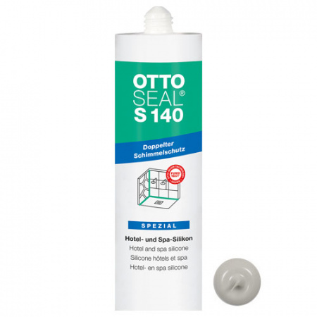 Профессиональный силиконовый герметик для СПА, гостиниц и хамамов OTTOSEAL S140 SPEZIAL  C77 (шелково-серый), 310мл