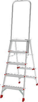 Профессиональная алюминиевая стремянка с площадкой 350×260 мм и дугой безопасности 800 мм NV 3136 артикул 3136105