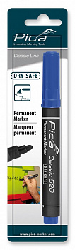 PICA-MARKER 520/41/SB Маркер строительный DRY-SAFE синий, круглый наконечник (1-4 мм) в блистере