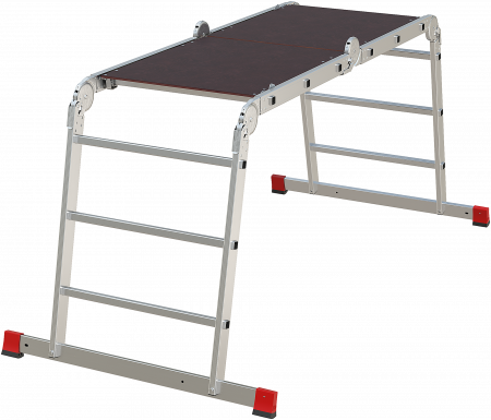 Профессиональная алюминиевая лестница-трансформер с помостом, ширина 650 мм NV3332