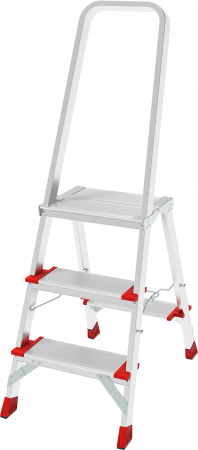 Профессиональная алюминиевая стремянка со ступенями 130 мм и складной площадкой 350×260 мм NV 3137 артикул 3137103