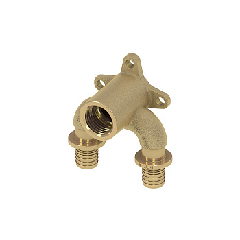TECE  Тройник угловой с настенным креплением, закругленный, латунь 16 × Rp 1/2" × 16  708504