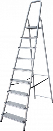 Стремянка алюминиевая со ступенями 130 мм NV1117 артикул 1117109
