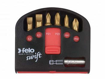 Набор бит "FELOSwift"  С6,3х25 6 шт+магн.держ., серия 020 TIN FELO 020 601 76