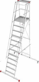 Индустриальная передвижная складная лестница-стремянка с платформой NV 5540 артикул 5540112
