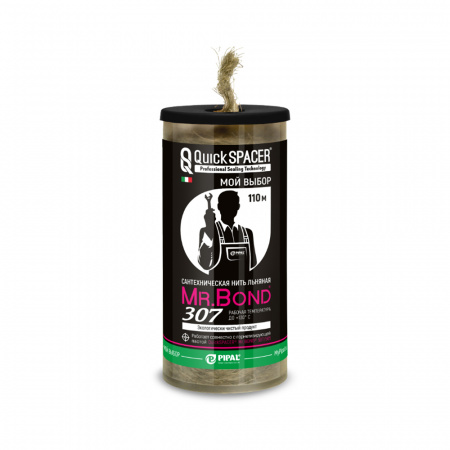 Pipal mrBond  Сантехническая льняная нить QuickSPACER® Mr.Bond® 307, прядь 110 м  5030700110