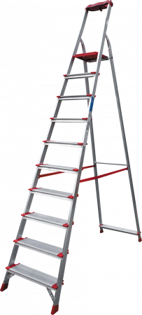 Профессиональная анодированная стремянка со ступенями 130 мм и органайзером NV 3118А артикул 3118110A