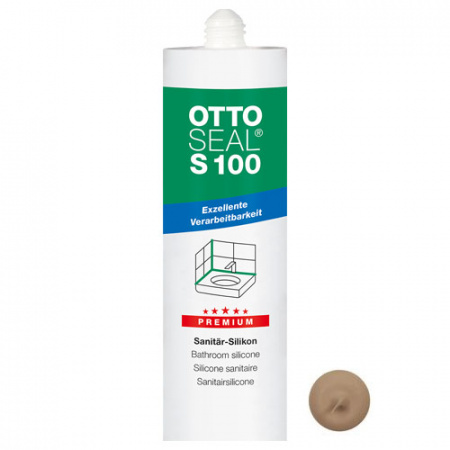 Профессиональный универсальный силиконовый герметик OTTOSEAL S100 PREMIUM C8685 (мат. багамский бежевый), 300мл