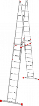 Индустриальная двухсторонняя алюминиевая стремянка с регулировкой высоты NV5183 артикул 5183410