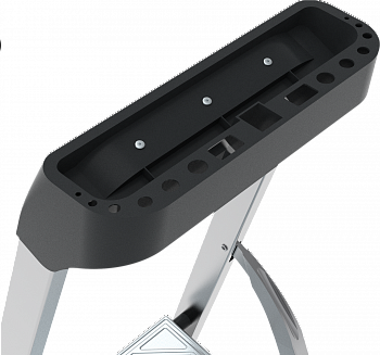 Стремянка стальная с алюминиевыми ступенями и органайзером NV1135 артикул 1135108