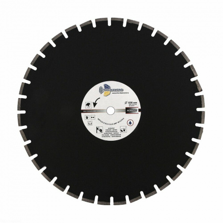Диск алмазный отрезной 600*25,4*12 Асфальт Серебряная пайка GA777