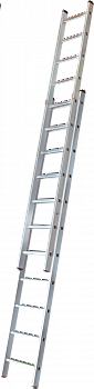 Индустриальная алюминиевая двухсекционная раздвижная лестница NV5260