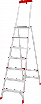 Профессиональная алюминиевая стремянка с площадкой 350×260 мм и органайзером NV 3135 артикул 3135107