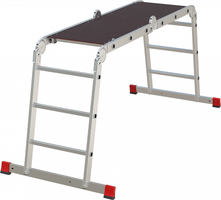 Профессиональная алюминиевая лестница-трансформер с помостом, ширина 500 мм NV3331 артикул 3331403