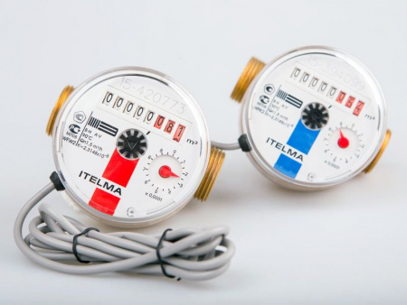 Счётчики для воды ITELMA с импульсным выходом: два счётчика + соединения