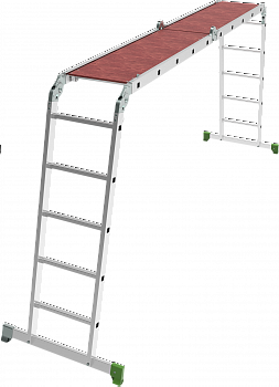 Лестница-трансформер алюминиевая с помостом, ширина 400 мм NV2332 артикул 2332405