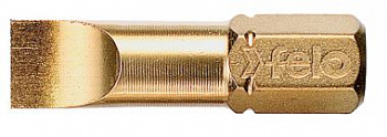 Бит 1/4", с алм. напылением, SL 0,6х4,5х25, серия 020 С 6,3 TIN FELO 020 400 80