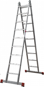 Профессиональная алюминиевая двухсекционная шарнирная лестница NV3310 артикул 3310209