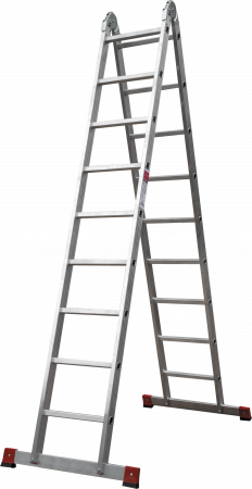 Профессиональная алюминиевая двухсекционная шарнирная лестница NV3310 артикул 3310209