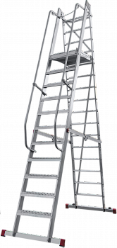 Лестница передвижная складная с площадкой NV 8000073