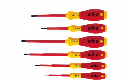 Набор отвёрток Wiha SoftFinish electric Шлиц, Pozidriv, 6 пр.