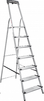 Стремянка стальная с алюминиевыми ступенями 130 мм и органайзером NV1138 артикул 1138108